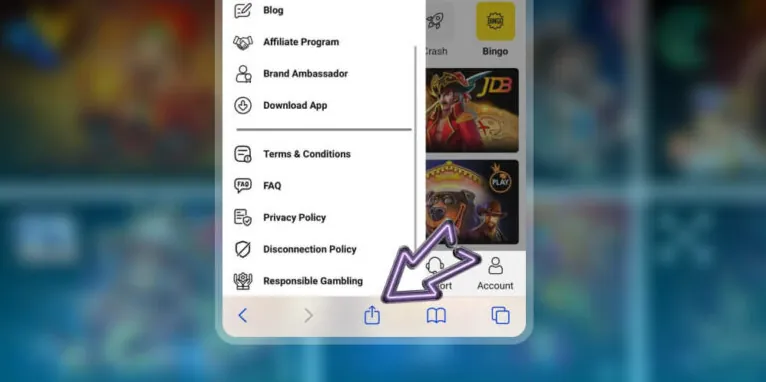 Betvisa app menu